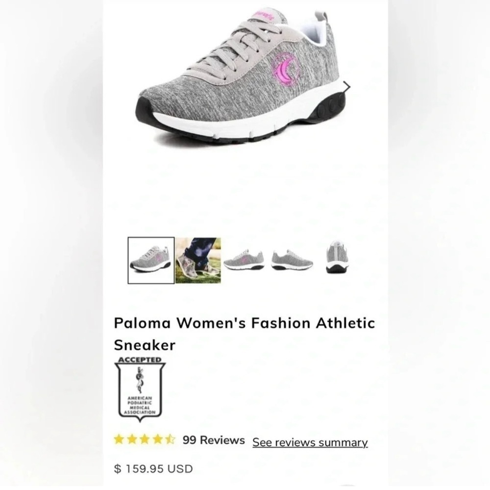 Therafit Paloma Women’s Athletic Walking Sneaker Casual Career Gray Size 9